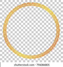 Golden Circle Frame for Certificate, Placard Go Xi Fat Cai, Imlek Moment or other China Related, at Transparent Effect Background