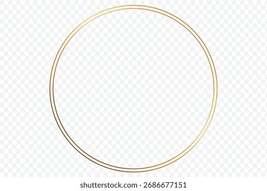 Marco de círculo dorado: borde de lujo de doble línea, círculo de doble línea de oro mínimo: marco redondo elegante, borde redondo dorado simple: marco de círculo aislado de lujo