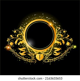 Goldener Kreis mit goldenem Glitter
