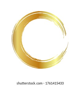 golden circle frame, hand-drawn golden circle, isolated on a white background.