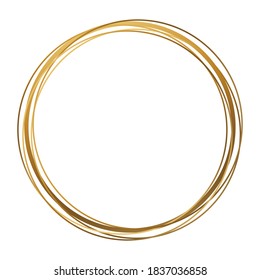 Marco de círculo dorado. Plantilla vectorial aislada para banner, diseño de boda