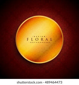 golden circle frame on red background