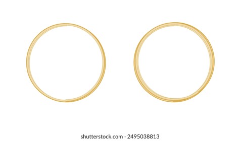 Conjunto de marco de círculo dorado. Marcos de círculos dorados. Elemento de diseño brillante redondo. Vector