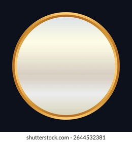 Golden circle frame text box with gold award ribbon icon anniversary badge	
