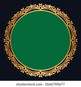 Golden circle frame text box with gold award ribbon icon anniversary badge