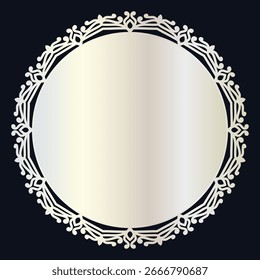 Golden circle frame text box with gold award ribbon icon anniversary badge