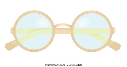 Golden circle glasses. vector illustration