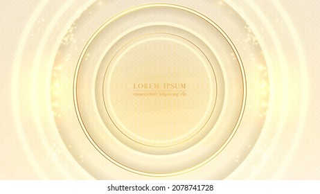 Golden circle with glow effect abstract background. Vector illustration