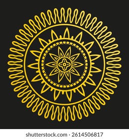 Golden Circle of Harmony Mandala White Background