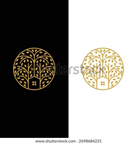 Golden circle house tree logo