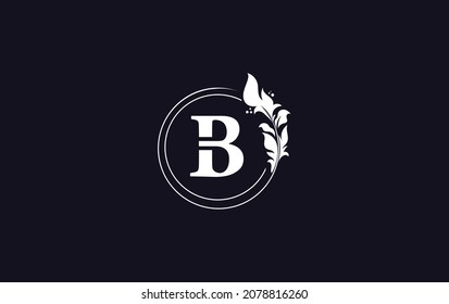 Hoja de círculo dorado y arte creativo, símbolo, diseño de logotipo con letras B para marca profesional y negocio