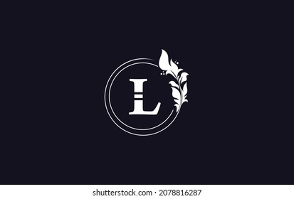 Golden circle leaf and creative art, symbol, logo design with L letters for professional brand and business