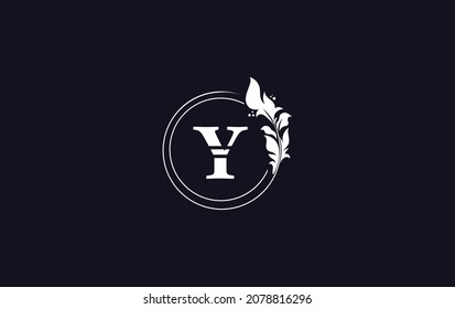 Golden circle leaf and creative art, symbol, logo design with Y letters for professional brand and business