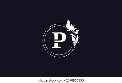Golden circle leaf and creative art, symbol, logo design with P letters for professional brand and business
