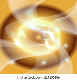 Golden circle light Abstract wave background