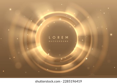 Golden circle light effect background
