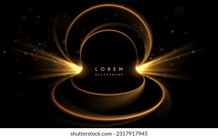 Golden circle light effect background