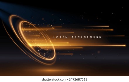 Golden circle light effect with sparks