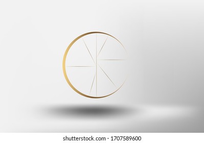 
golden circle with lines inside. abstract illustration. modern background. eps 10