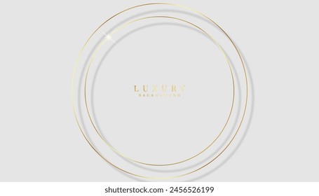 Golden circle lines on white background. Luxury premium background.