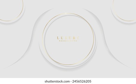 Golden circle lines on white background. Luxury premium background.