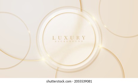 Golden Circle Luxury Background With Sparkle Light Glittering Elements