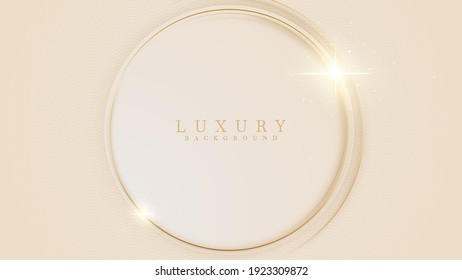 Golden Circle Luxury Concept On Cream Background.