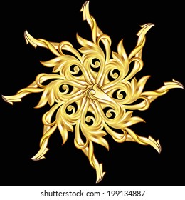 Golden circle is made of symmetry patterns.