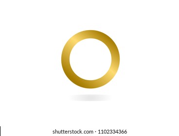Golden circle on white background, for logos.