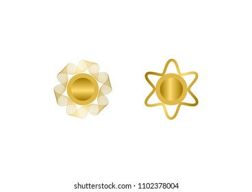 Golden circle on white background  for logos.