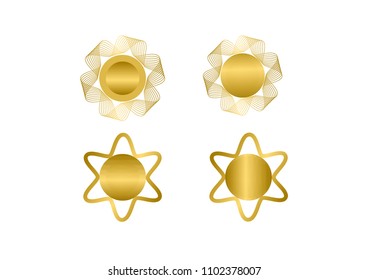 Golden circle on white background  for logos.