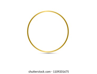 Golden circle on white background, for logos.