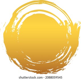 A golden circle painted with a brush