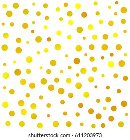 Golden Circle Pattern Isolated On White Background. Vector