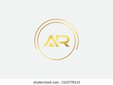 Golden circle and simple flat logo design vector with the letters and alphabets