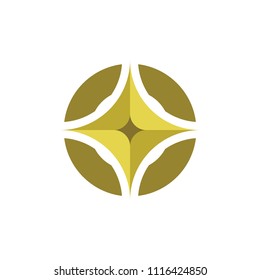 Golden Circle Star Logo Stock Vector (Royalty Free) 1116424850 ...