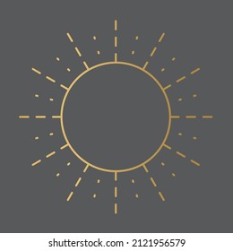 golden circle with sunburst- vector illustration