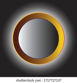 icono vectorial de círculo dorado aislado en negro