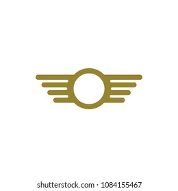Golden Circle with wing logo design vector