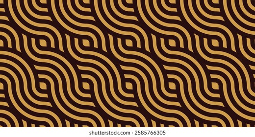 Golden circles formation of sea wave mandala and fabric printing