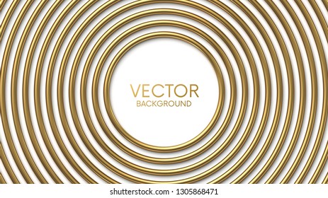 Golden circles frame on white background with place for your content