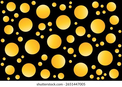 Golden circles on a black background