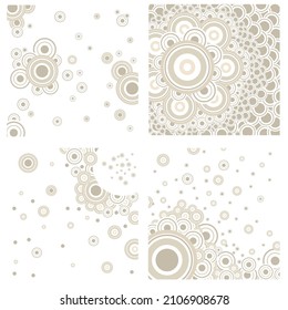 Golden Circles. Wide Panoramic Pattern With Abstract Geometric Shapes.