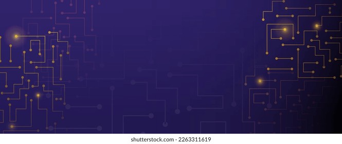 Golden circuit abstract background for technology or artificial intelligence semiconductors.