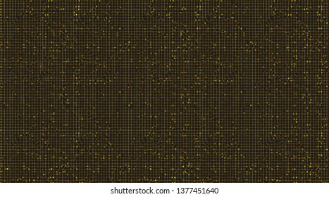 Golden Circuit Microchip Technology on Future Background,Hi-tech Digital and Speed Concept design,Free Space For text in put,Vector illustration.