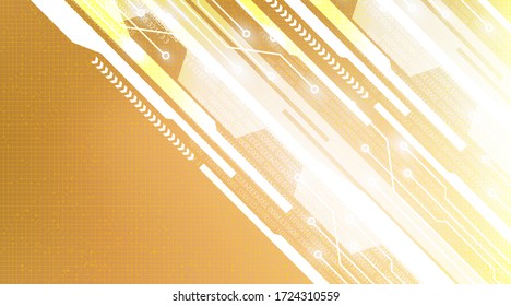 Golden Circuit Technology Background,Hi-tech Digital and Internet Concept design,Free Space For text in put,Vector illustration.