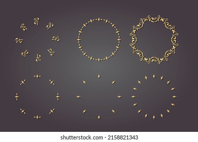 goldenes kreisförmiges Element luxuriöses königliches Motiv, Vektorgrafik-Dekoration islamisch arabisch türkisch