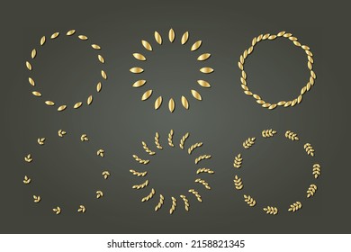 golden circular element luxury royal motif design vector decoration islamic arabian turkish