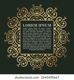 Golden Circular Frame with Square Center Decoration Element