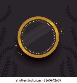 golden circular frame and wreath